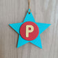 Latin Alphabet Stars Hand Painted Decorative Ornaments or Gift Tags