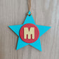 Latin Alphabet Stars Hand Painted Decorative Ornaments or Gift Tags