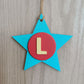 Latin Alphabet Stars Hand Painted Decorative Ornaments or Gift Tags