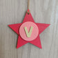 Latin Alphabet Stars Hand Painted Decorative Ornaments or Gift Tags