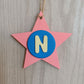 Latin Alphabet Stars Hand Painted Decorative Ornaments or Gift Tags