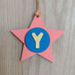 Latin Alphabet Stars Hand Painted Decorative Ornaments or Gift Tags