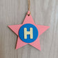 Latin Alphabet Stars Hand Painted Decorative Ornaments or Gift Tags