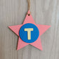 Latin Alphabet Stars Hand Painted Decorative Ornaments or Gift Tags