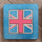 Union Jack Square Coaster Blue Background