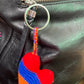 Armenian Flag Crochet Heart Keyring Accessory