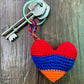 Armenian Flag Crochet Heart Keyring Accessory