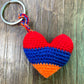Armenian Flag Crochet Heart Keyring Accessory