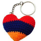 Armenian Flag Crochet Heart Keyring Accessory