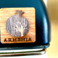 Magnet Armenian Pomegranate and Tree Motif Wood Square 5cm x 5cm