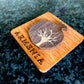 Magnet Armenian Pomegranate and Tree Motif Wood Square 5cm x 5cm