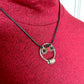 Owl, Upcycled Bicycle Chain and Paracord Pendant and Necklace