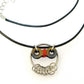 Owl, Upcycled Bicycle Chain and Paracord Pendant and Necklace
