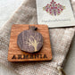 Magnet Armenian Pomegranate and Tree Motif Wood Square 5cm x 5cm