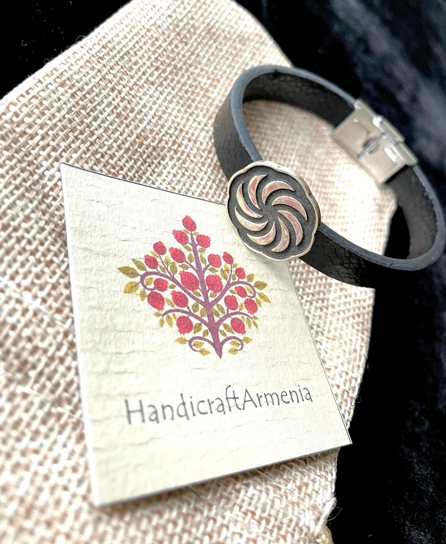 Eternity 925 Sterling Silver & Leather Bracelet