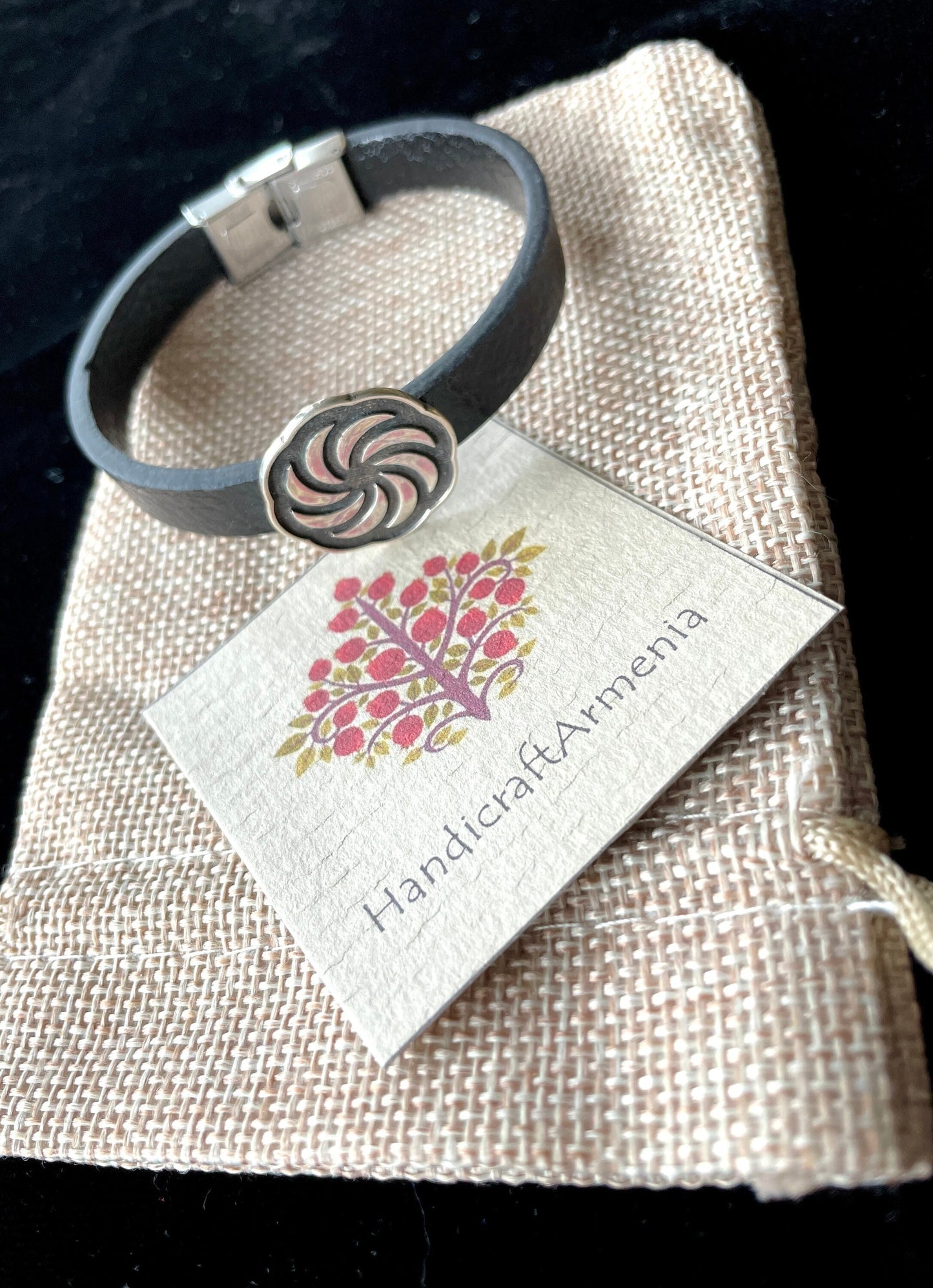 Eternity 925 Sterling Silver & Leather Bracelet