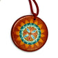 Hand Painted Sunburst Flower Pendant Necklace