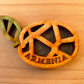 Magnet Geometric Apricot Motif Armenia Wood 8cm x 4cm