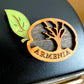 Magnet Tree and Apricot Motif Armenia Wood 8cm x 4cm