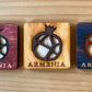 Magnet Geometric Pomegranate Armenia Wood Square 5cm x 5cm