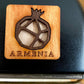 Magnet Geometric Pomegranate Armenia Wood Square 5cm x 5cm