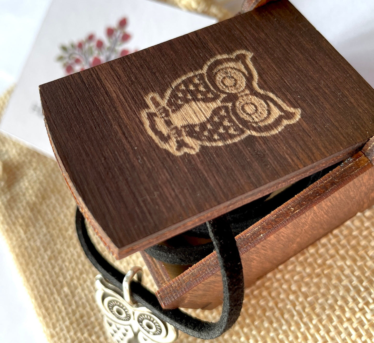 Owl 925 Sterling Silver Pendant Necklace with Keepsake Box