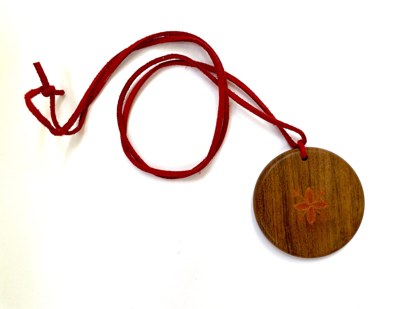 Hand Painted Sunburst Flower Pendant Necklace