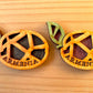 Magnet Geometric Apricot Motif Armenia Wood 8cm x 4cm
