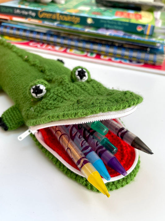 Crocodile Crochet Pencil Case