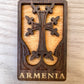 Magnet Cross Armenian Khachkar Wood Square 4cm x 6.5cm