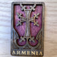 Magnet Cross Armenian Khachkar Wood Square 4cm x 6.5cm