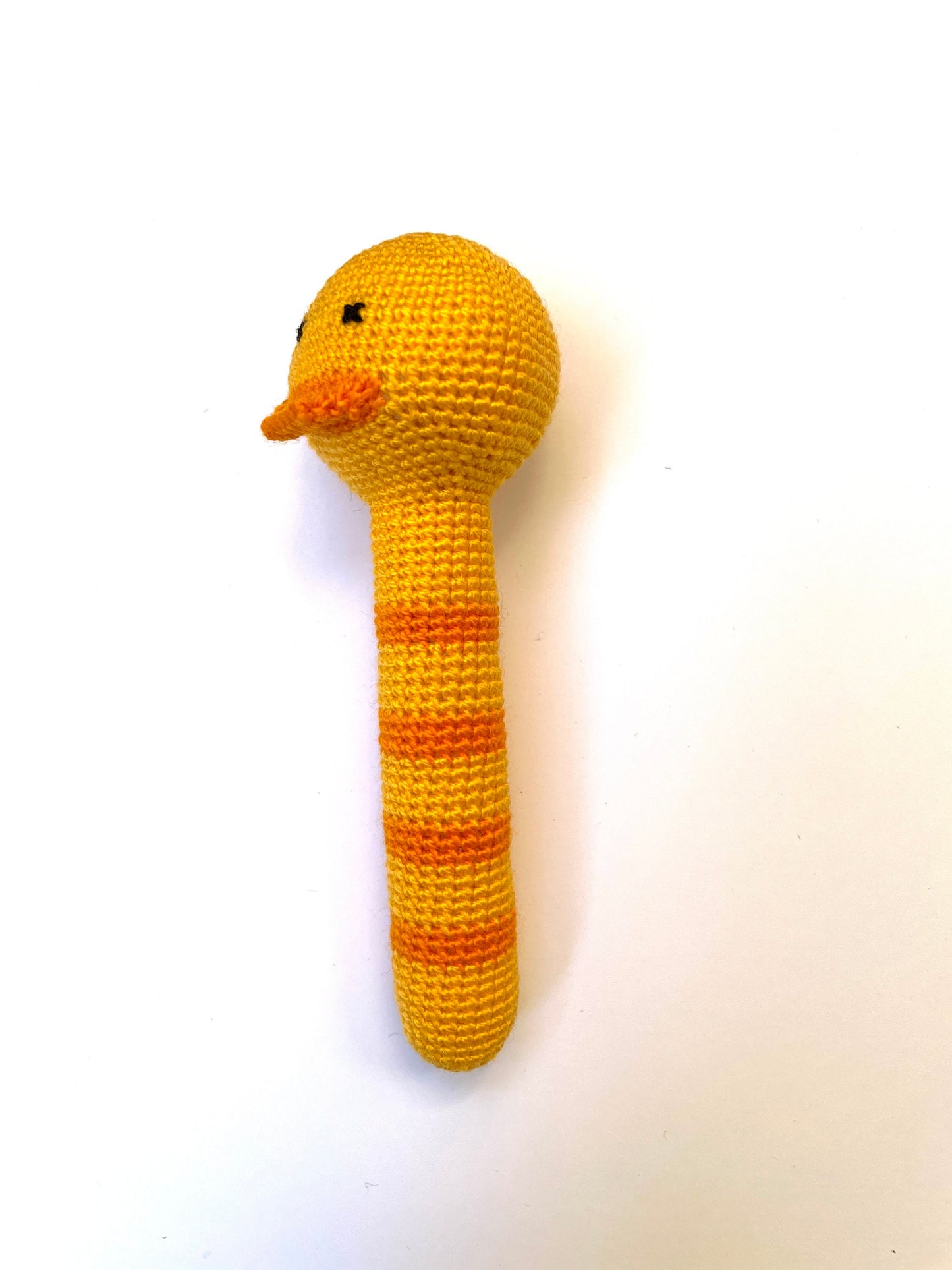 Crocheted Horse, Bunny Rabbit, Duck or Little Lamb Baby Stick Rattle