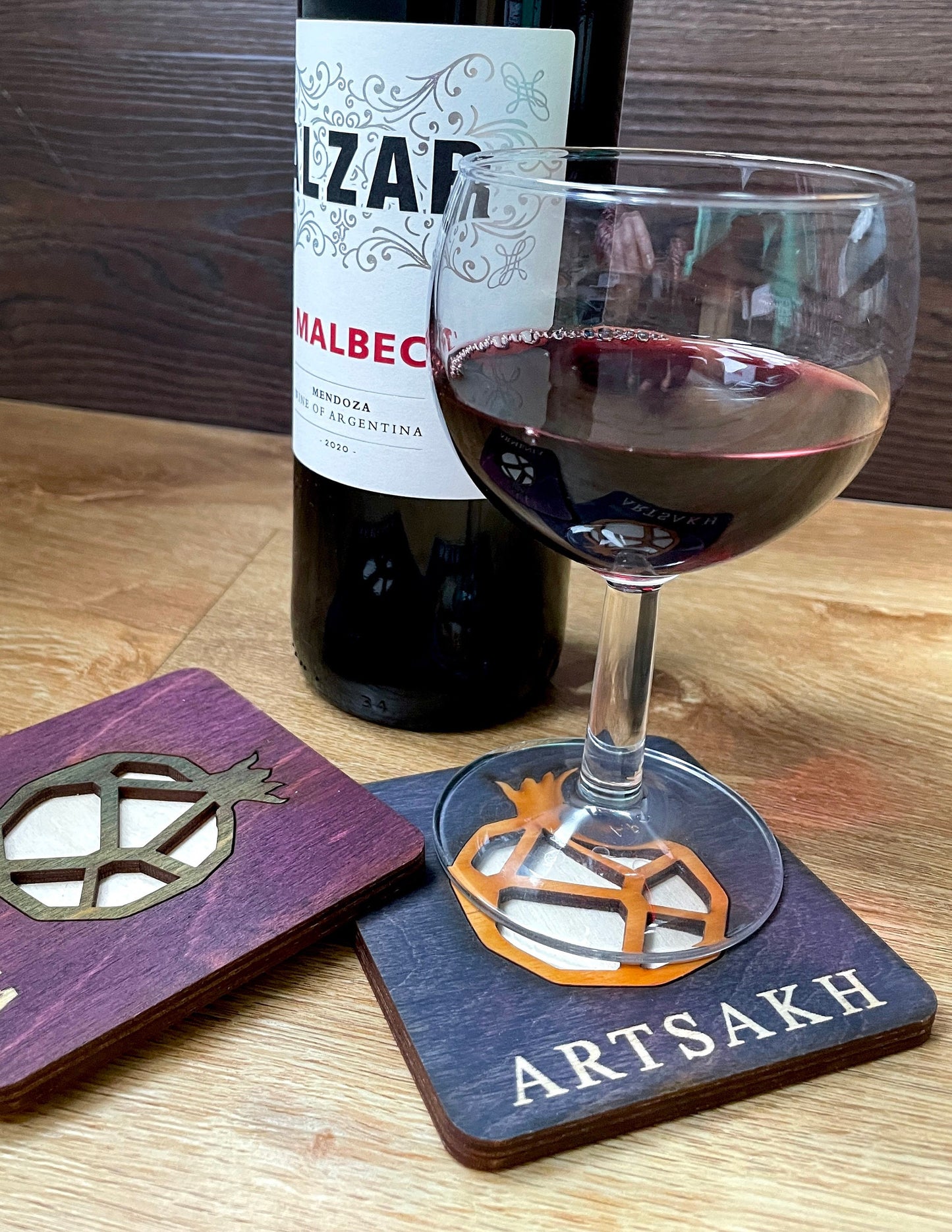 Geometric Pomegranate Coaster
