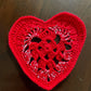 Crochet Red Heart Coasters, Set of 4