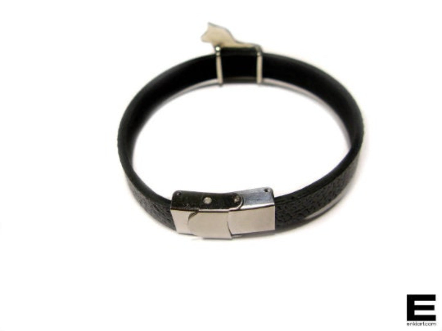 Dala Horse 925 Sterling Silver & Leather Bracelet