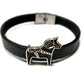 Dala Horse 925 Sterling Silver & Leather Bracelet