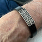 Ornamental Bird 925 Sterling Silver and Leather Bracelet
