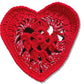 Crochet Red Heart Coasters, Set of 4