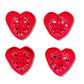 Crochet Red Heart Coasters, Set of 4