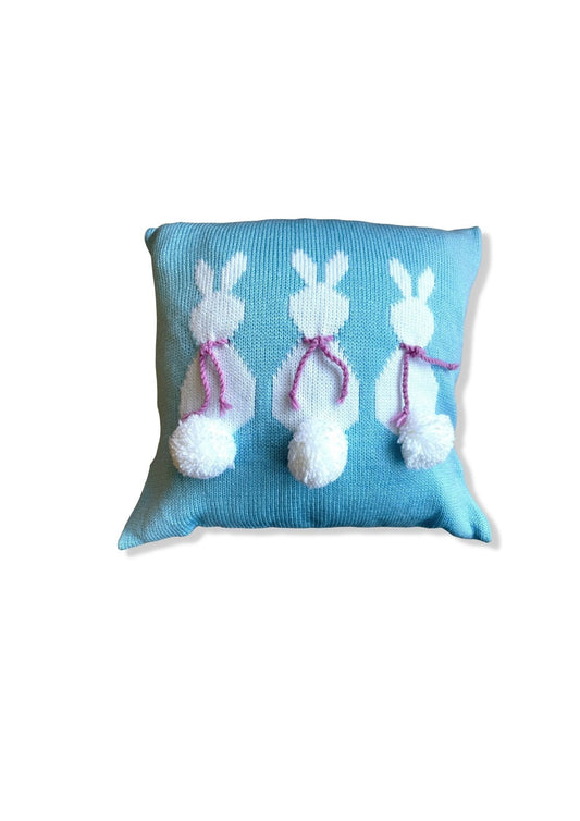 Pom Pom Bunny Rabbits Decorative Cushion