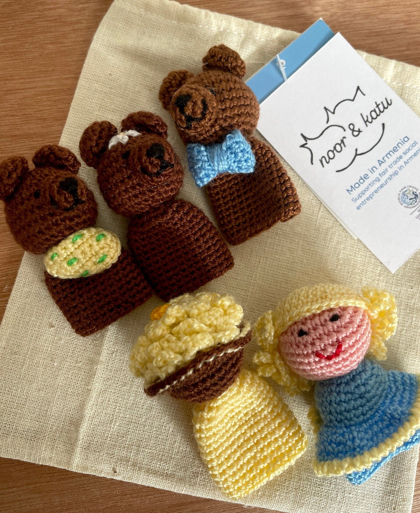 Goldilocks and the Three Bears Finger Puppet Set