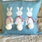Pom Pom Bunny Rabbits Decorative Cushion