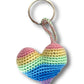 Crochet Pastel Rainbow Heart Keyring Accessory