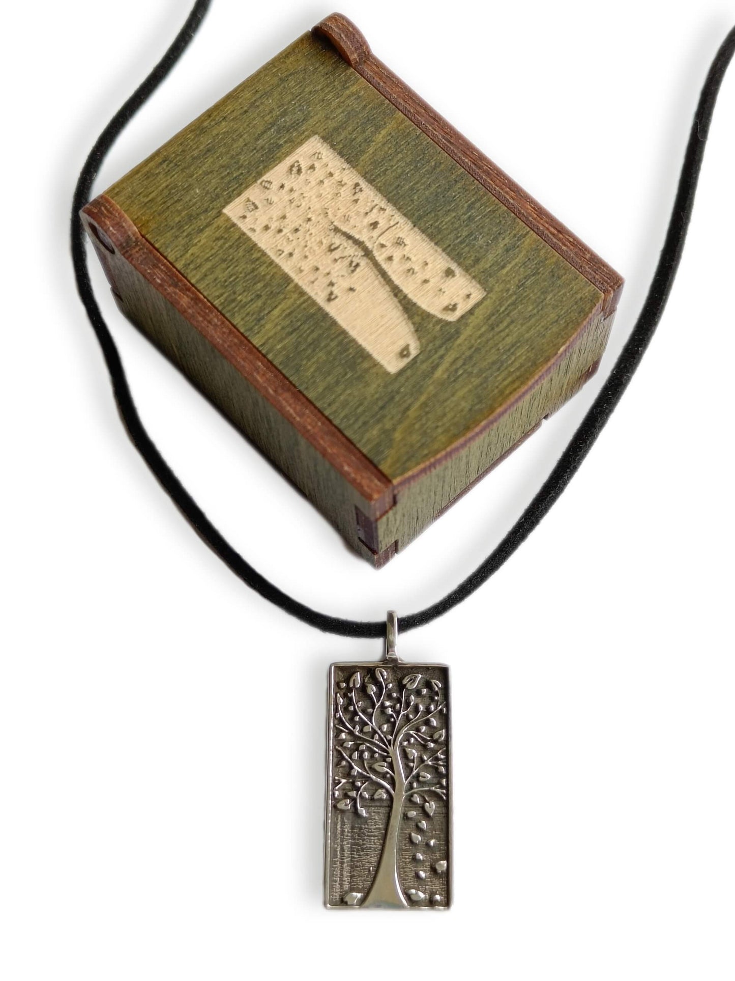 Tall Tree of Life, 925 Sterling Silver Pendant Necklace with Keepsake Box
