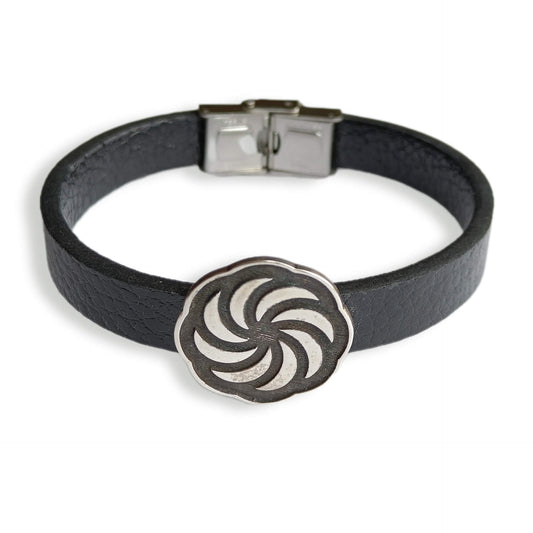 Eternity 925 Sterling Silver & Leather Bracelet