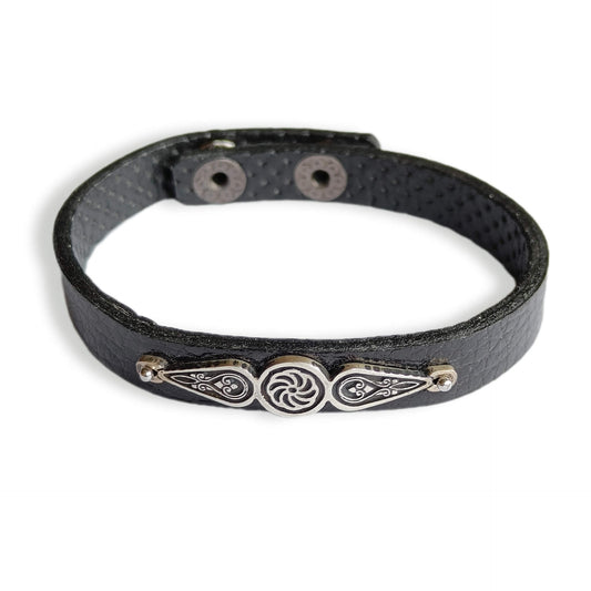 Eternal Wings 925 Sterling Silver & Leather Bracelet