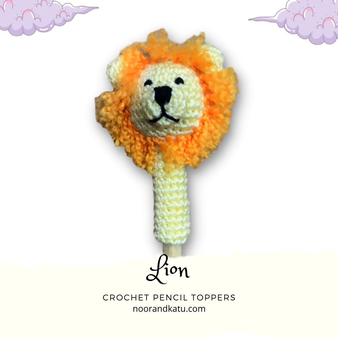 Jungle Safari Animals Crochet Pencil Toppers